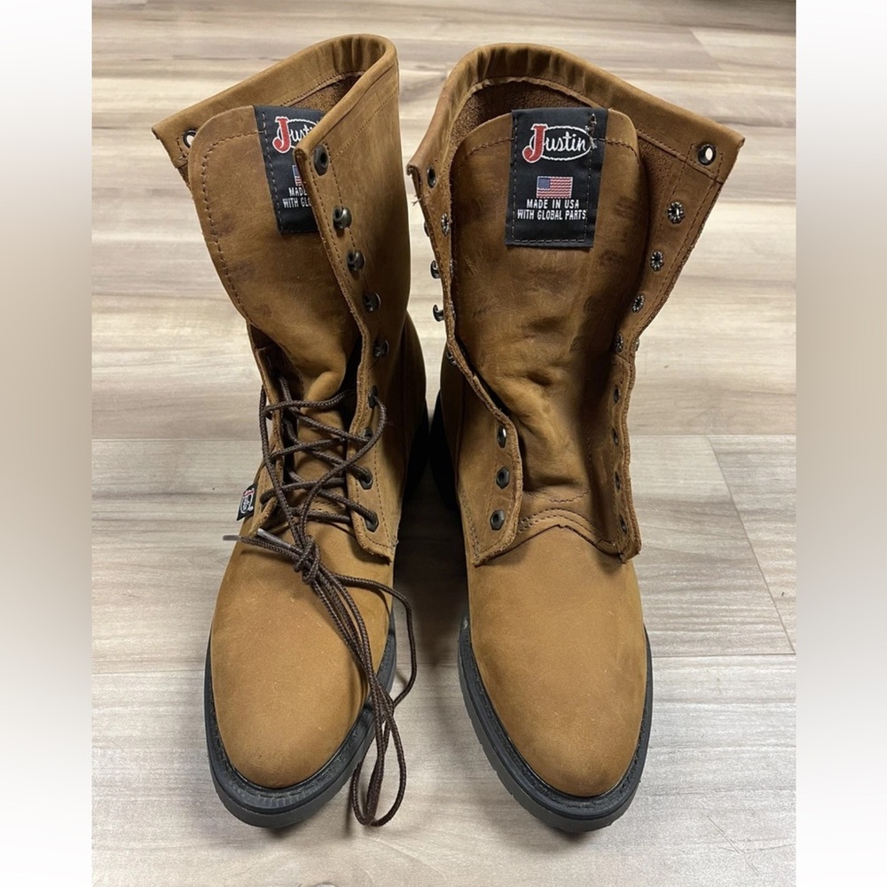 Justin Boots Original Work Boot Style 0760 Brown Men's Soft Toe Size 9EE USA